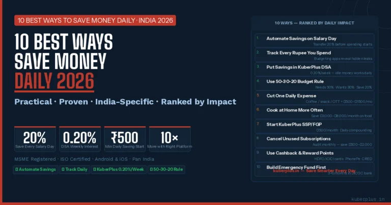 10 best ways to save money daily in India 2026